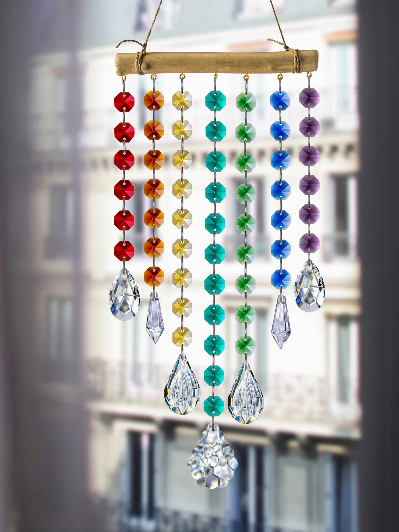 1pc Crystal Wind Chime Pendant Outdoor Gardening Window Room Hanging Wall Decorations outdoor wind chimes wind bell pendant