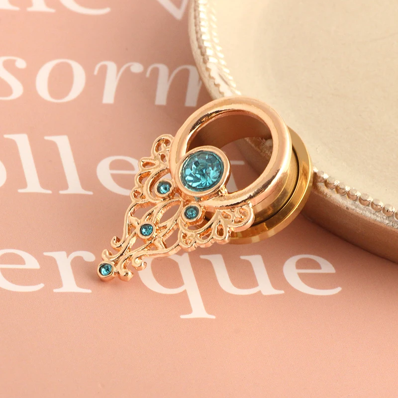 Unique Stainless Steel Woman drop Head Ear Piercing Plugs Stretchers Body Jewelry Earring Gauges Tunnels Expanders drop ship