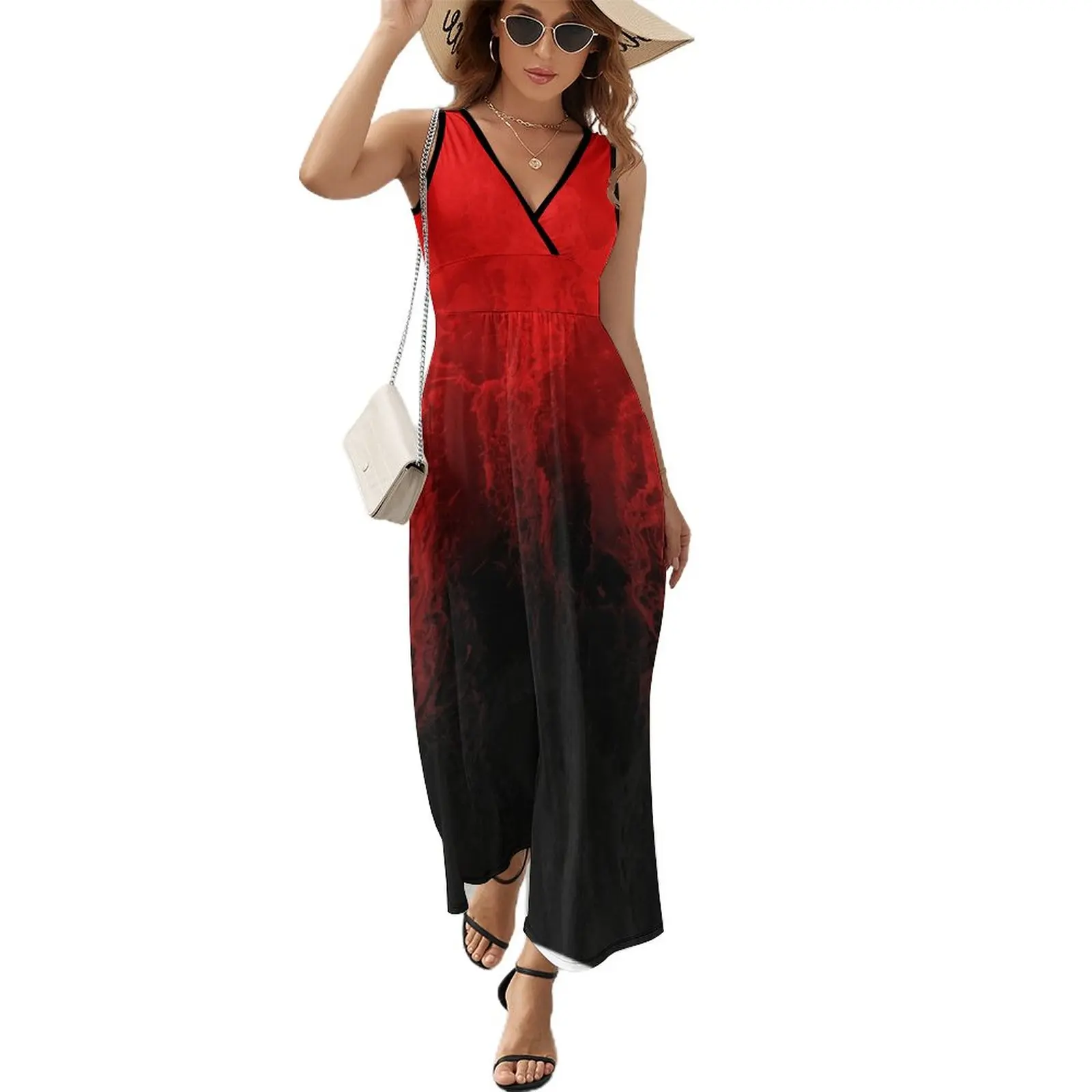 

Red Fire Sleeveless Dress cute dress Women's clothing