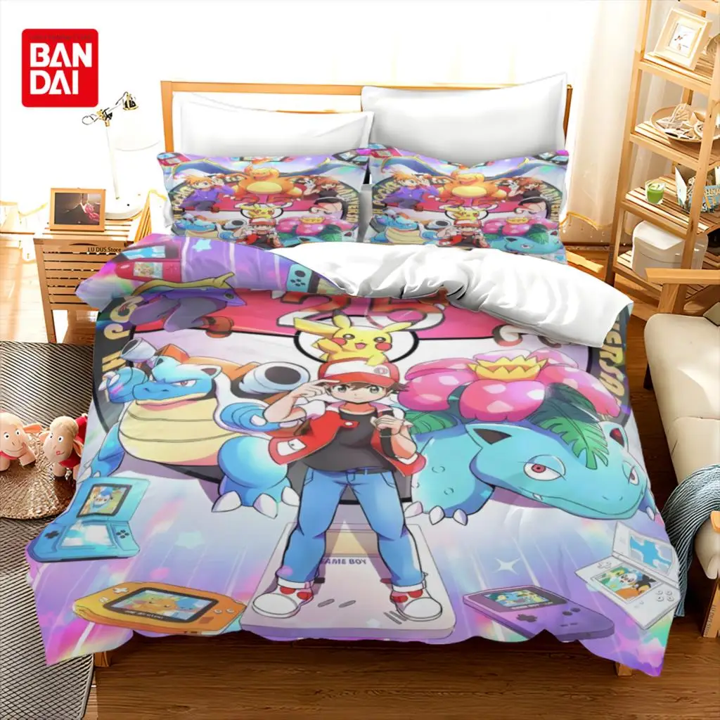 Bandai Pikachu Bedding Set Hot Pokemon Duvet Cover Quilt Cover