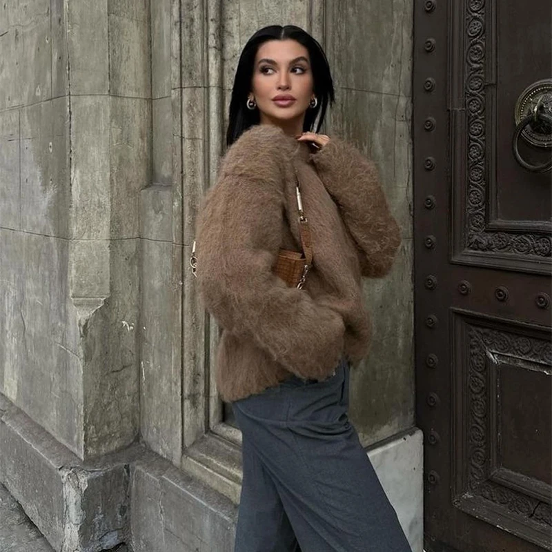 Fashion Burgundy Red Double Breasted Overcoat Women Lace Up Loose Lapel Pockets Long Sleeve Coat New High Street Outerwear