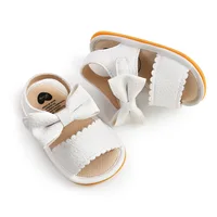Baby Shoes Summer Baby Boy Girl Shoes Toddler Flats Sandals Soft Rubber Sole Anti-Slip Bowknot Crib First Walker Shoes 4