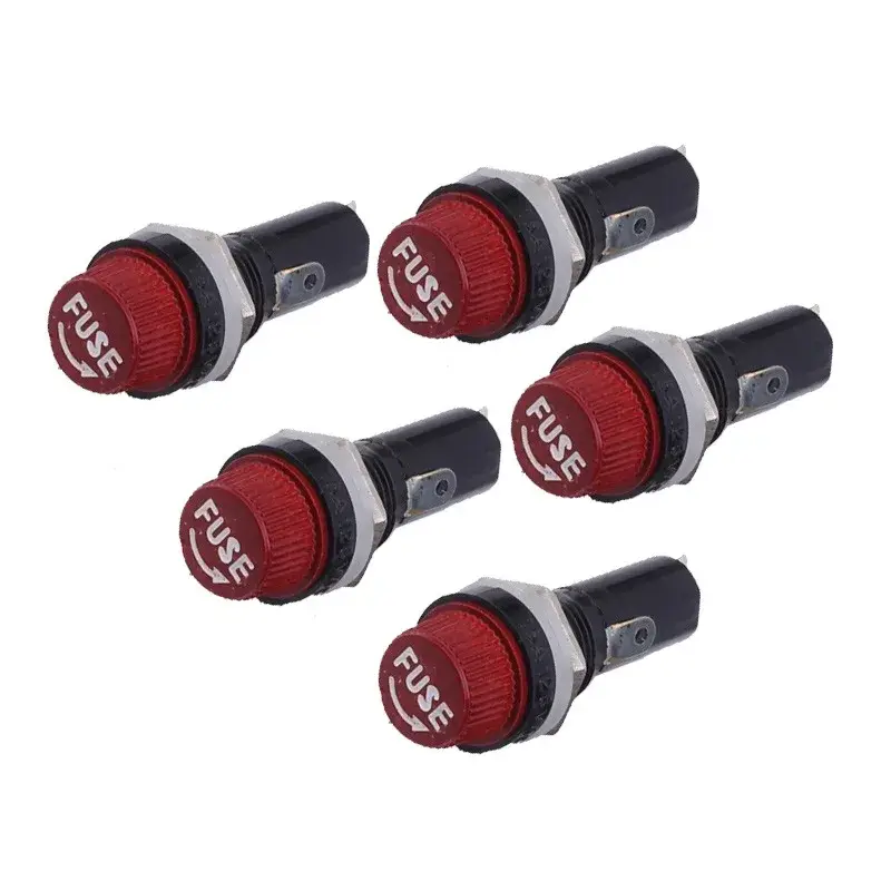 5Pcs 5x20 6X30mm Fuse Holders  Black Insurance Tube Socket Fuse Holder 10A 250V AC 15A 125V AC For 5*20 6*30MM Insurance Panel - Image 3
