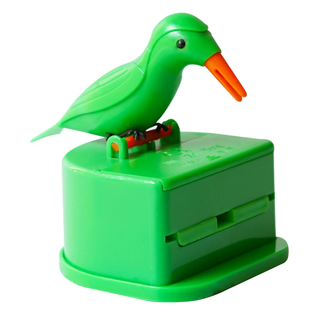 

Toothpick Box Toothpick Storage Case Automatic Dispenser Bird Shape ABS Plastic Holder, Green