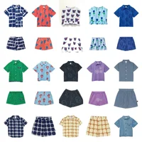 OUYANG&IVAN 25TC Spring/Summer Cartoon Full Print Short Sleeve Shirt Shorts Set Kindergarten Sports Top Set 1