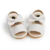 Meckior Summer Baby Shoes Toddler Flats Baby Sandals Soft Rubber Sole Anti-Slip Bowknot Crib First Walker Baby Boys Girls Shoes 4