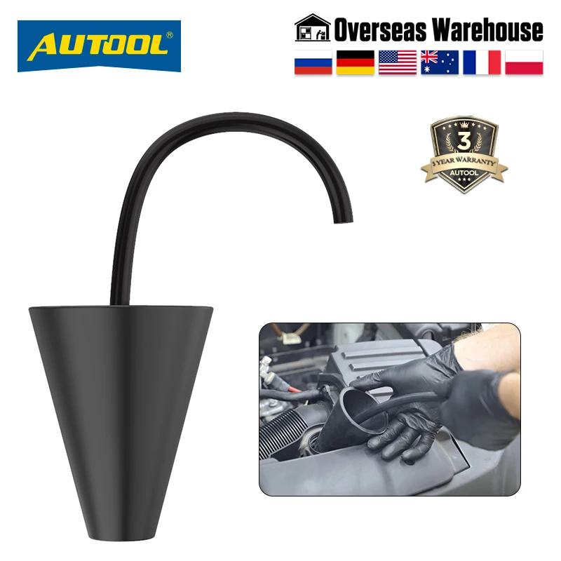 AUTOOL Rilevatore Perdite A Fumo A Cono, Adattatore Universale Per Scarico E Aspirazione, Diametro 26-107 Mm, Per Tester EVAP Auto