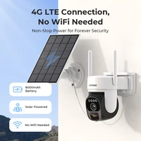 Caméra de sécurité H.view 4G 3Mp alimentée par énergie solaire, batterie 8000mAh, surveillance extérieure, détection humaine PIR, audio avec eSIM intégré 2