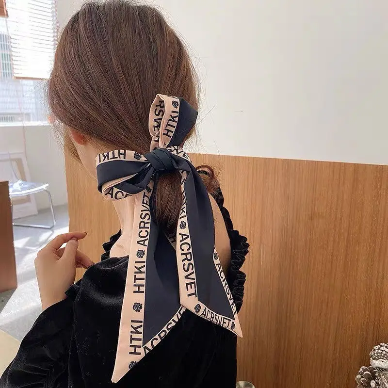 Hair Band Women's Hair Binding Vintage Bow Headdress Pearl Hair Ring Binding Hair Bow Ribbon Headrope - Image 4