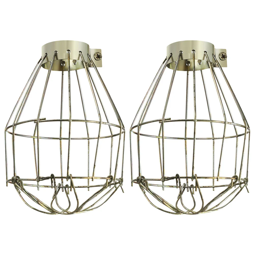 

2pcs Metal Bulb Guard Vintage Style Lamp Covers Lamp Guard for Hanging Pendant Wall Light