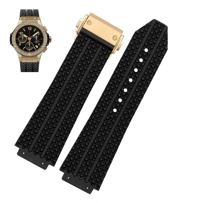 Silicone Waterproof Men's Watch Strap - Durable Rubber Bracelet Wristband
