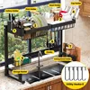 Over Sink Dish Drying Rack Snap-On Design Large Dish Drainer Storage24" - 35.5"(L) x 12"(W) x 19" - 22"(H) 6