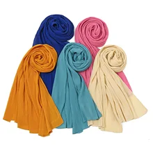 

Muslim Women's Scarf Pearl Chiffon Pleated Monochrome Scarf Women's Solid Color Toothpick Crumpled Headscarf Head Wrap Women