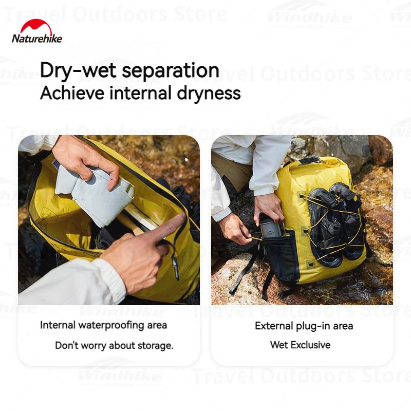 Naturehike Outdoor River Tracing Backpack 25L Waterproof Bag Fishing Ultralight Tactical Beach Swimming Backpack Camping Bags
