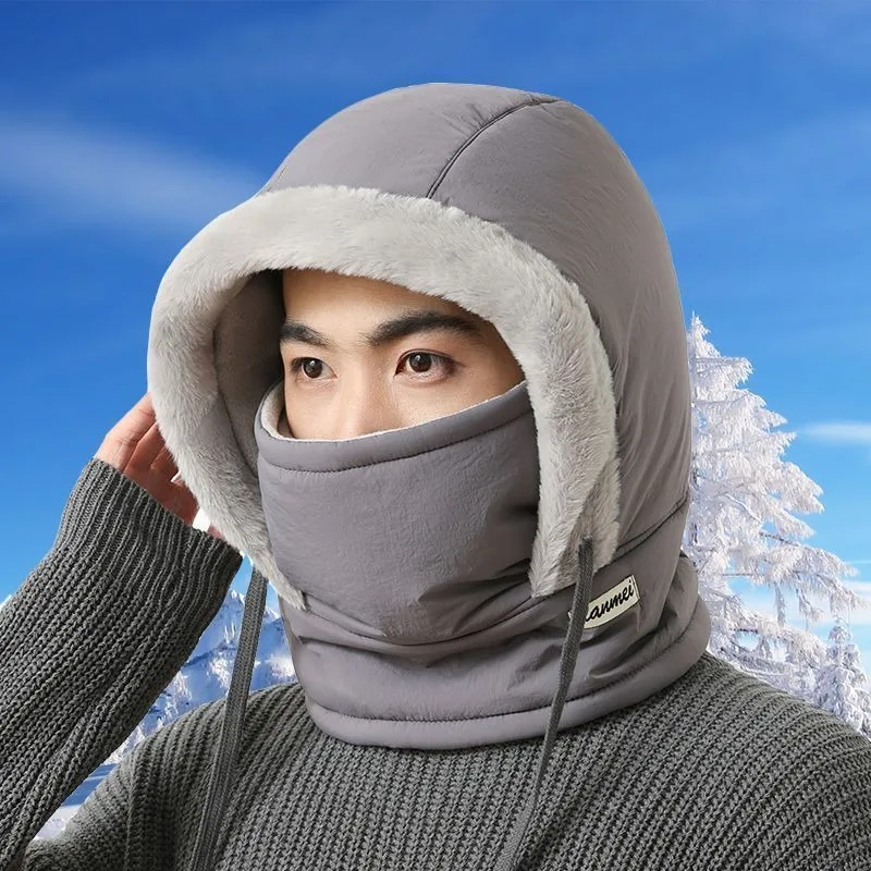 3-in-1 Windproof Warm Winter Fleece Hood Ski Mask Cold Weather Outdoor Protection Balaclava for Skiing Snowboarding Hiking