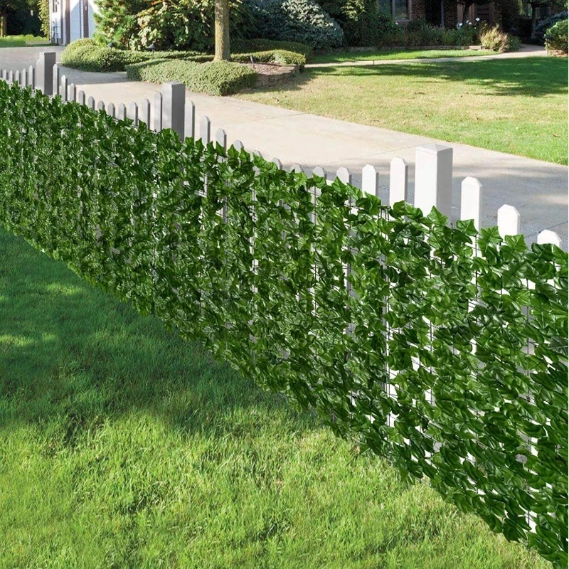 1X3M Artificial Ivy Hedge Panels Green Leaf Privacy Fence Grass Wall for Home Outdoor Garden Balcony Decoration Fake Plant Vine