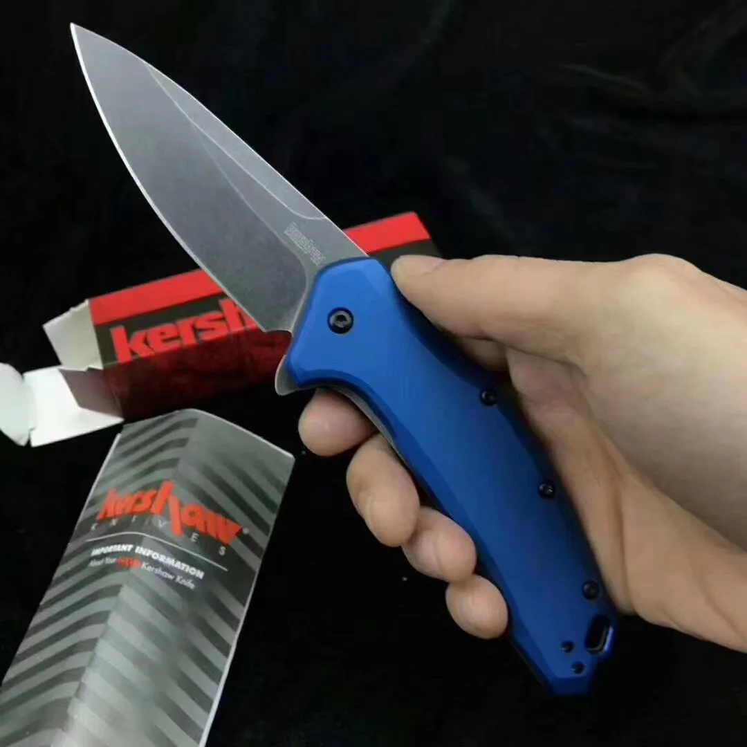 

Карманный складной нож kershow 1776 с синей ручкой, охотничий нож высокой твердости, военный тактический нож, походные ножи для выживания, EDC