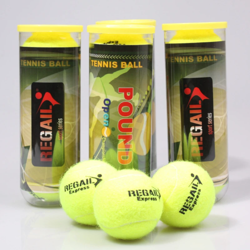 Regail 3Pcs/ Lot Tennis Balls High Rebounce Tennis Training Cricket Ball Sports Accessories Practice Hit Trainer