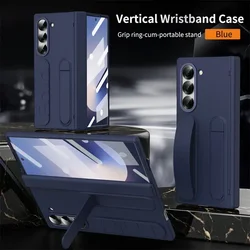 Executive Wrist Band Holder with Pen Slot & Screen Protector Cover - Galaxy Z Fold4 (Blue Without Pen)