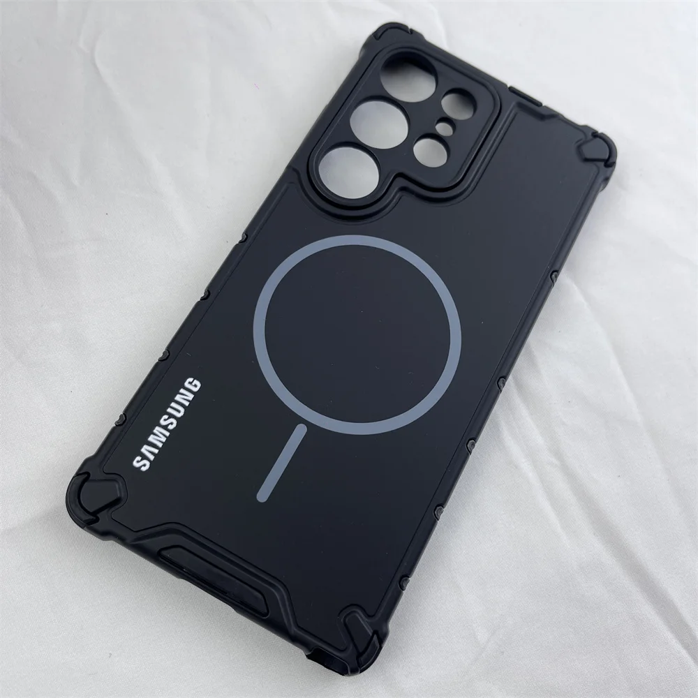Luxury Armor Anti-Fall Magnetic Case - Shockproof Matte Wireless Charging Cover