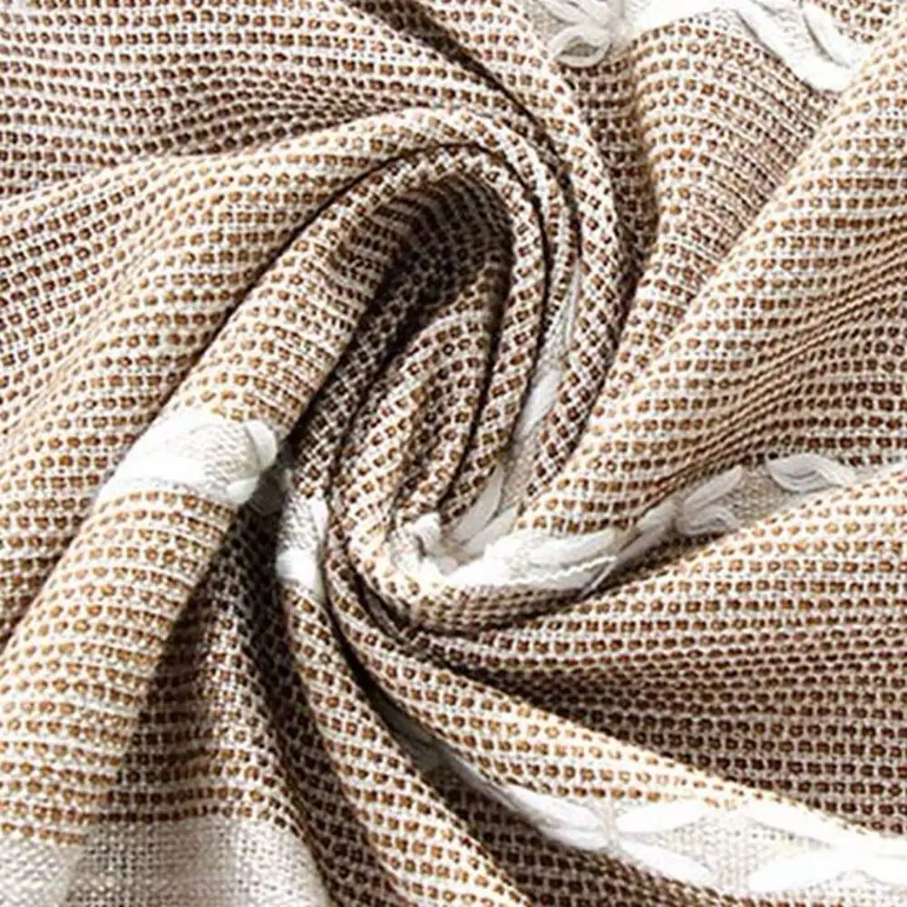 Kitchen Decoration Burlap Rustic Tablecloth Waterproof Wearable Table Cover with Tassel Table Protecter Restaurant