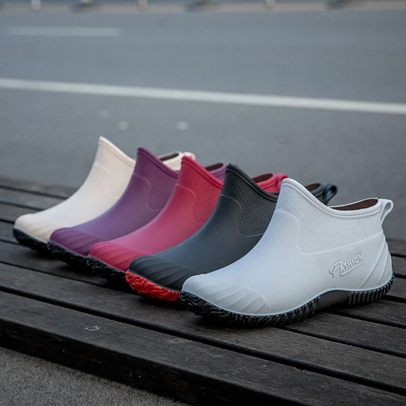 Zapatos De lluvia impermeables para Mujer, Botas De goma cálidas De felpa poco profunda, botines De Caza Espanolas, Botas De lluvia, Botas De Agua para Mujer