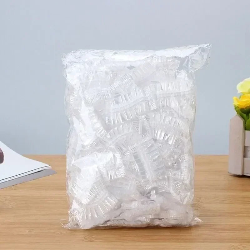 Elastic Earmuffs 100PCS Transparent Disposable Hair Dye Shower Protection Tool Shield Waterproof Earpack Plastic Wrap