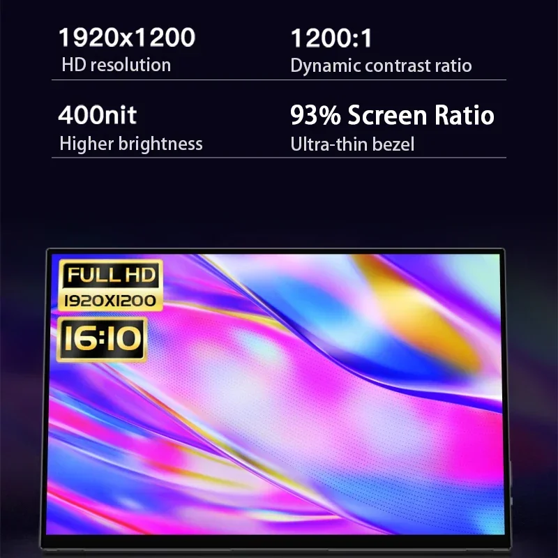 14/16 ġ 1200p ġ ũ ޴ , PC, ޴, Ʈ, XBOX, PS4, PS5 , sRGB USB-C ̹ ÷, 1920x1200P 16:10 100%