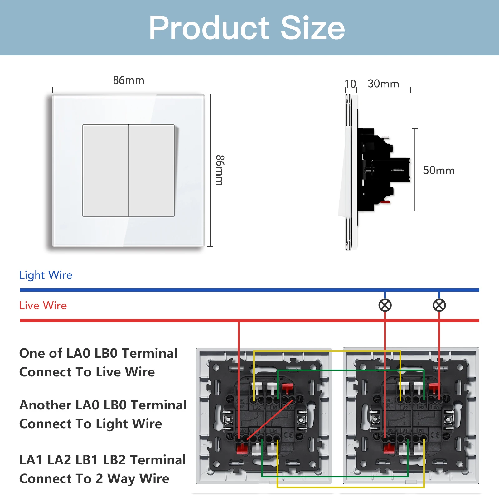 BSEED E-Series 1Gang/2Gang 2Way Mechanical Button Light Switch S52497f4636294d80b809bdf1ae07a1bes
