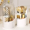 360° Rotating Makeup Brush Storage Container Dustproof Divider Desktop Makeup Storage Box Lipstick Eyebrow Pencil Holder 3