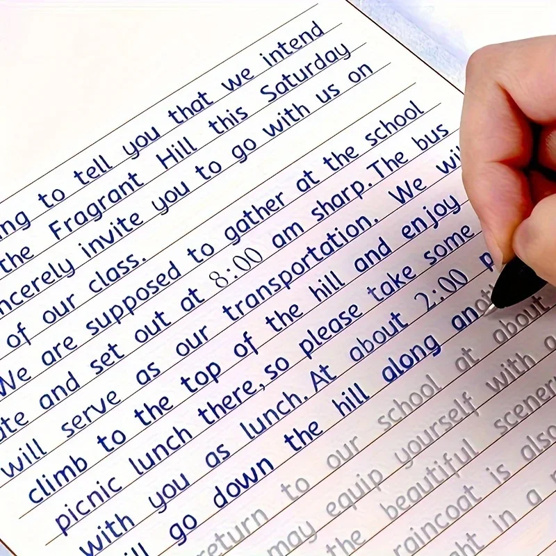 3D italic English calligraphy exercise book - a reusable handwritten copy with complete letters and words for daily practice - 5