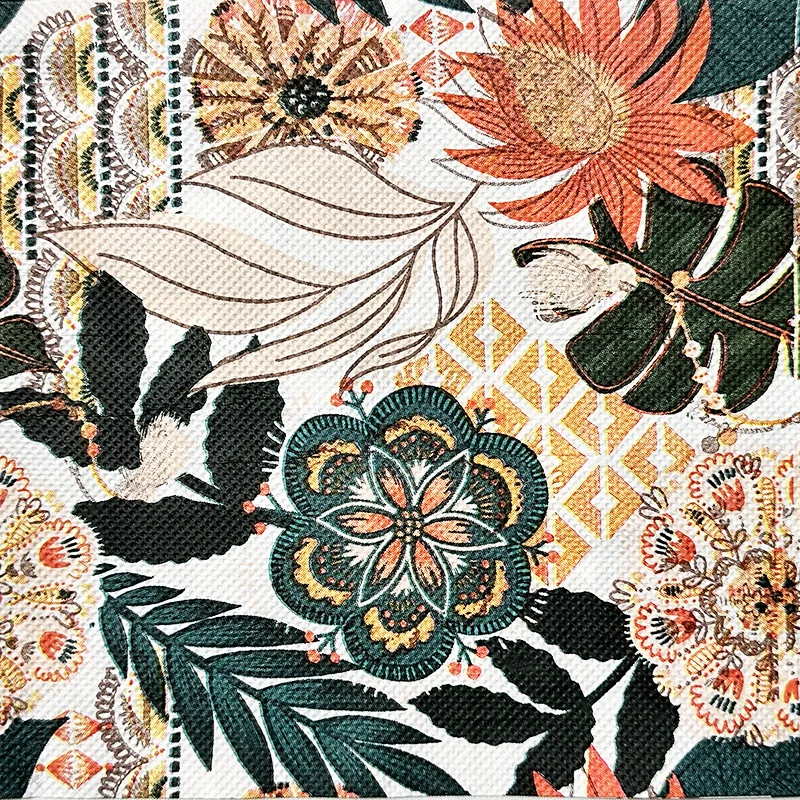 10/20pcs/Pac 33*33cm 2Ply Colorful Floral Style Dish Bone Bart Paper Birthday Holiday Party Decoration Disposable Paper Placemat