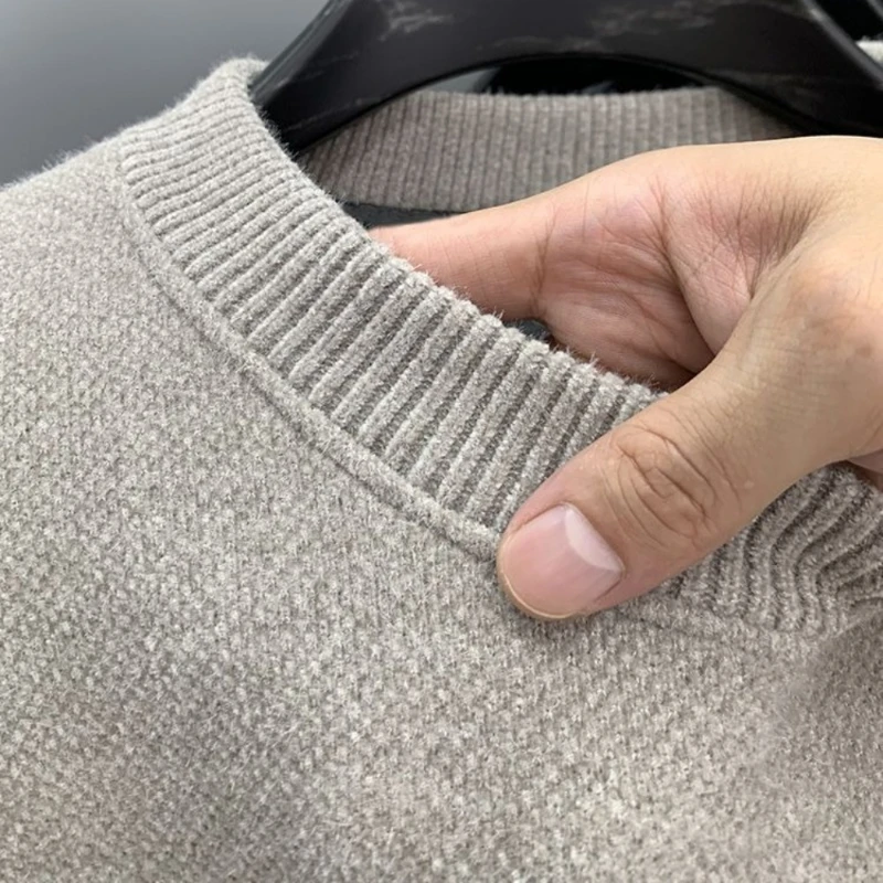 Turtleneck Sweater Basic Sweater Jacquard Sweater Winter Men's Fleece Sweater