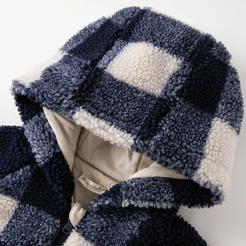 Dave Bella Children's Plaid Hooded Jacket Thick Warm Jacket for a Boy Clothes Coat Baby Boy Clothes 2-7Y DB4223975