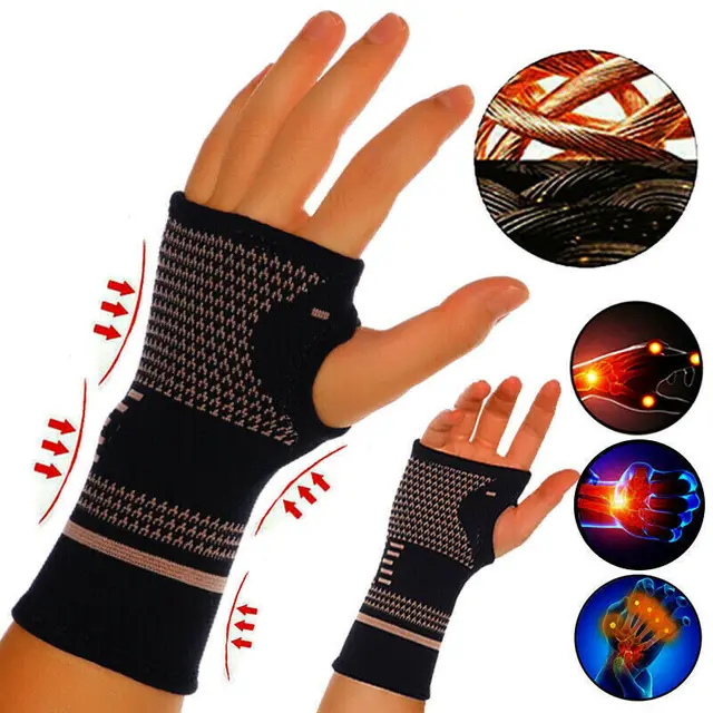 Copper Gym Wrist Support Professional Sports Wristband Safety Compression Gloves Wrist Protector Arthritis Sleeve Palm Bracer Copper Gym Wrist Support Professional Sports Wristband Safety Compression Gloves Wrist Protector Arthritis Sleeve Palm Bracer