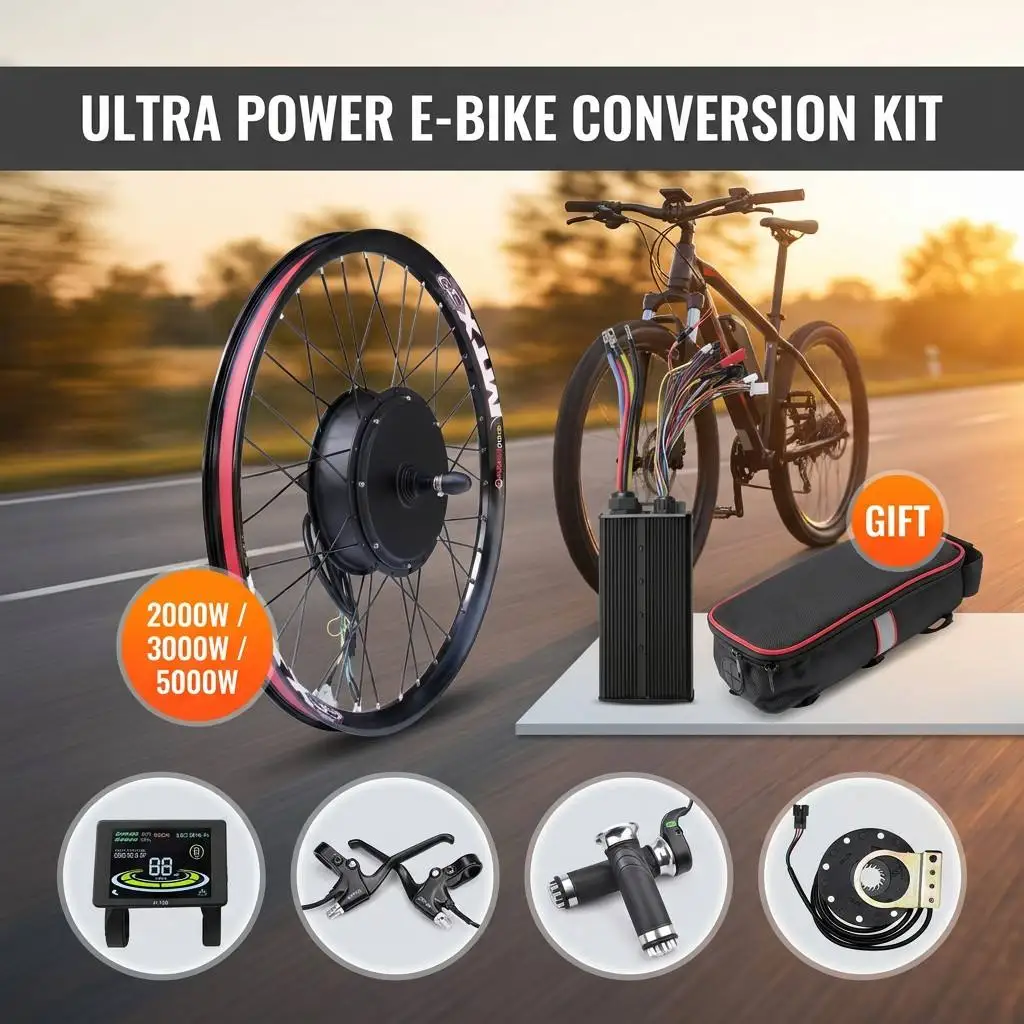 5000W 전기자전거 개조 키트 72V 리어 허브 모터 (MTB 산악자전거 26 27.5 29 MTX39 림 H-100 디스플레이 브러시리스 DIY 키트 2000W)