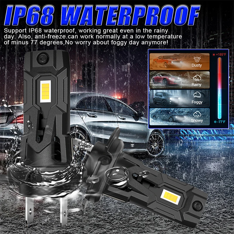 5500W 5800000LM H7 LED 자동차 헤드라이트 전구 캔버스 미니 무선 6000K 7535 CSP 헤드램프 자동차 다이오드 라이트 H7 터보 자동차 12V