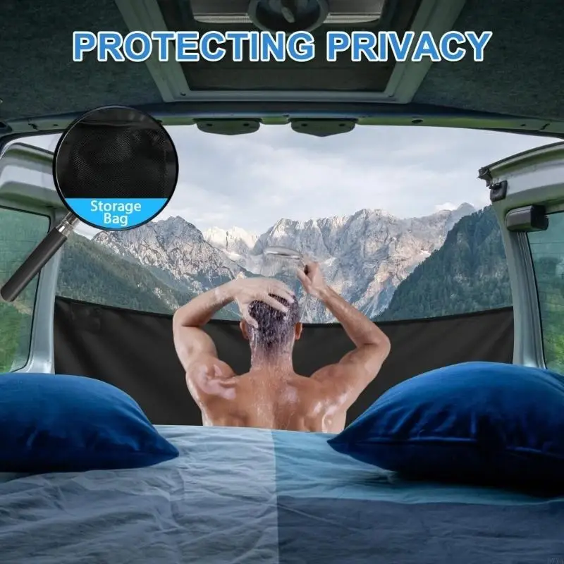 Schermo doccia in poliestere resistente all'acqua 600D con chiusure magnetiche per protezione dalla privacy e dal vento D7YA - immagine 4