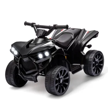 Kids 6V ATV, Ride on Quad Car Toy with LED Lights, Music, Foot Pedal Wear-Resistant Wheels, Battery Powered Electric Vehicle 1