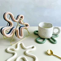 Irregular Silicone Table Mat Geometrical Heat Resistant Drink Cup Coasters Non-slip Pot Holder Placemat Kitchen Pan Pads 2