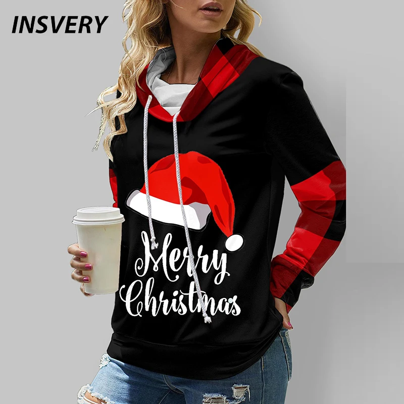 

Red Christmas Sweatshirt For Women Fashion Long Sleeve Pullover Blouses Women Autumn Winter Casual Loose Tops