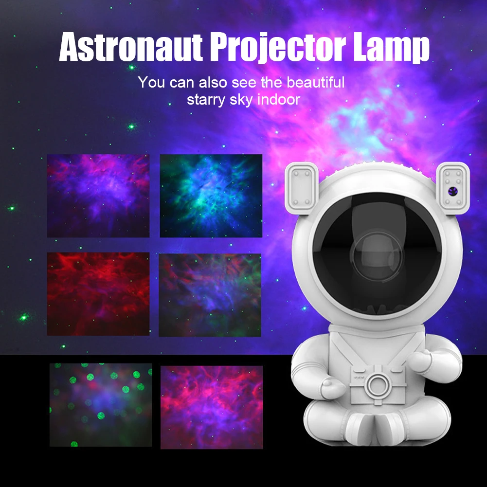 

Astronaut Galaxy Starry Projector Night Light Star Sky Night Lamp With Remote Control For Home Bedroom Car Interior Accessories