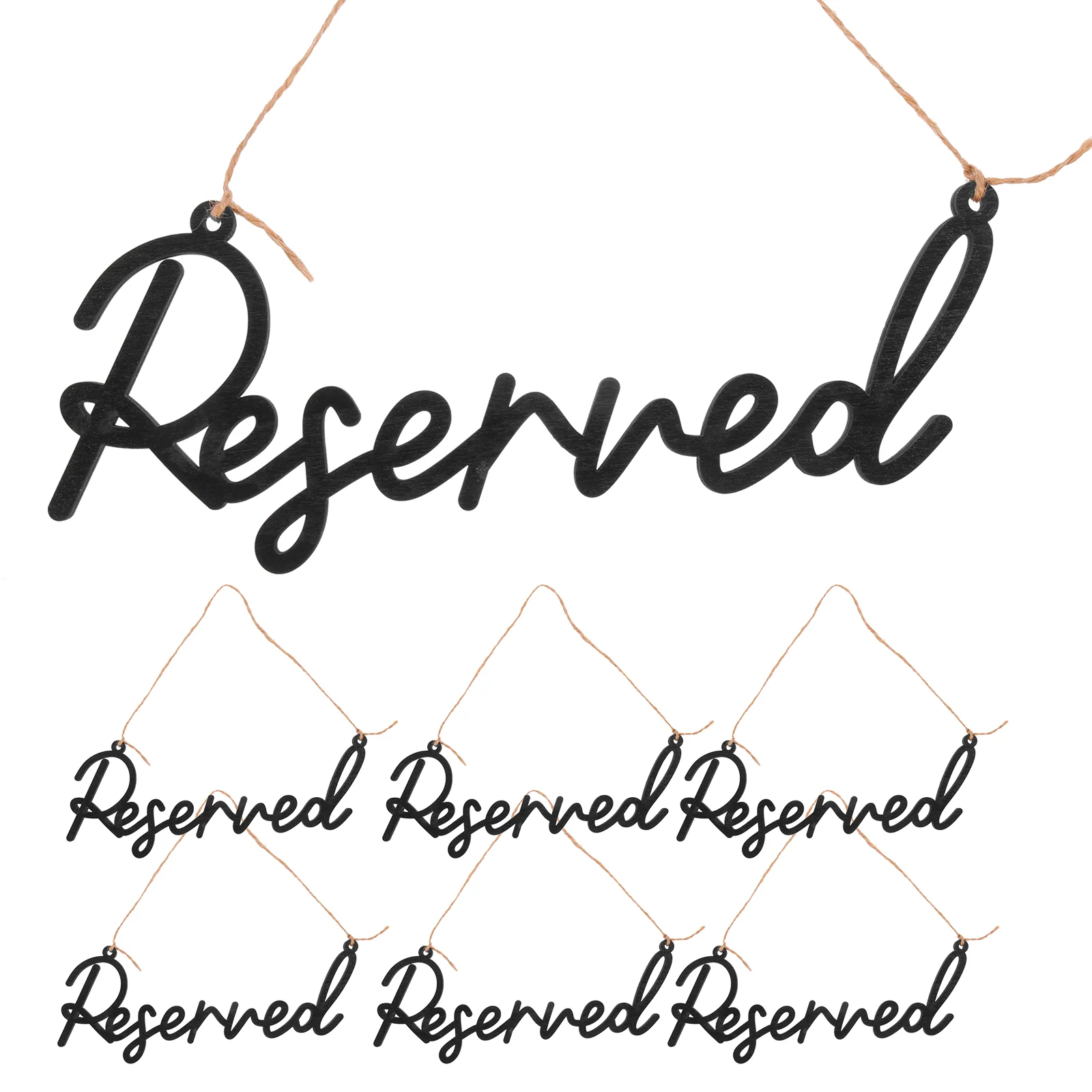 

6 Pcs Reserved Sign Hanging Decor Wear-resistant Activity Accessories Signs Wedding Reusable Wooden Chair Must Haves