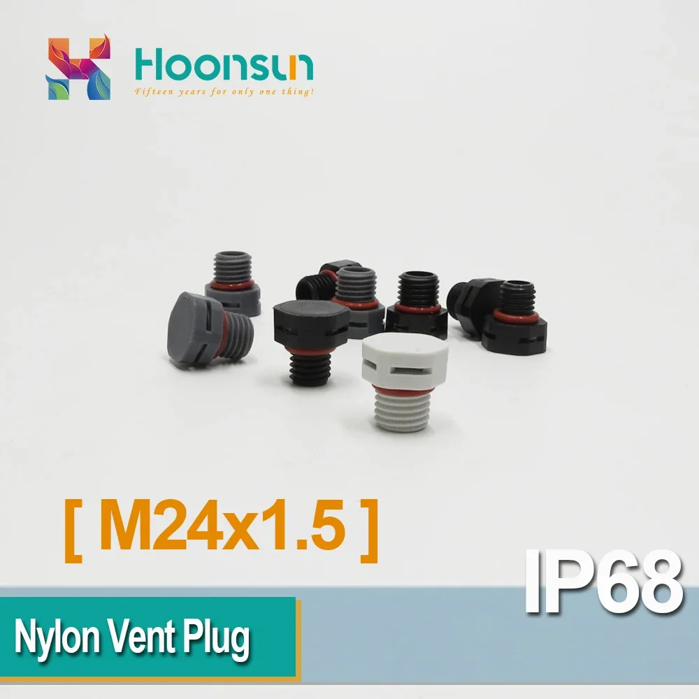 2 pcs M24x1.5 M24*1.5 M24 Nylon Screw Vent Stop Plug Plastic Breathable Valve Color Black
