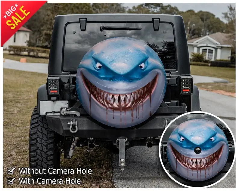 

Shark, Hippie Shark, Shark Spare Tire Cover, Funny gifts, Halloween gifts, Car Accessories, Spare Tire Cover, Personalized gifts