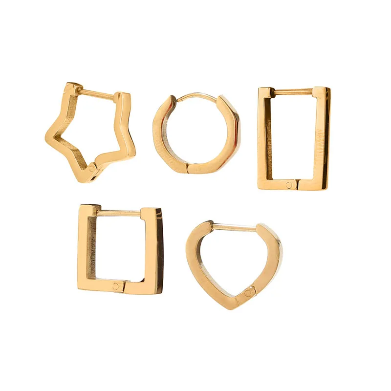 

2 шт., геометрические серьги из нержавеющей стали, модные серьги-кольца неправильной формы, серьги Huggie, ушные манжеты для изготовления ювелирных изделий