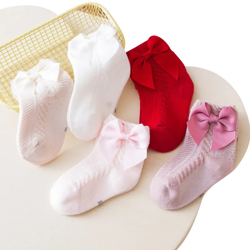 

Toddler Baby Girl Ankle Socks Autumn Clothes Soft Thin Cotton Socks with Bows for Infants Baby Items Clothing