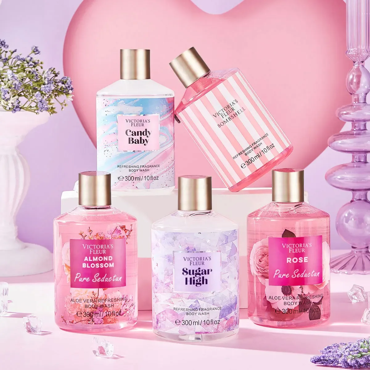Victoria Fragrance Shower Gel Fragranza Duratura Secret Language Of Love Idratante E Controllo Dell'Olio Pulizia Profonda