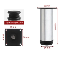 Adjustable Stainless Steel Furniture Leg, 50mm-300mm (300mm)