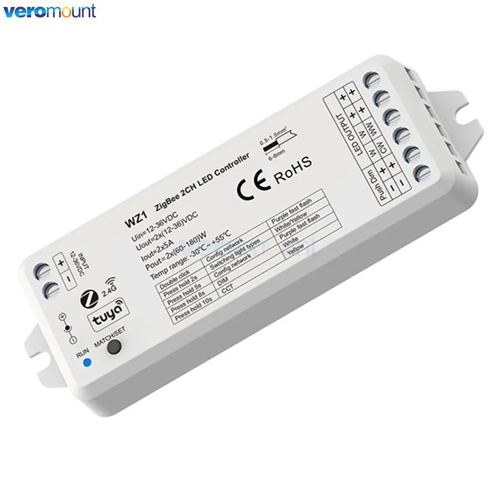 Фото Умный регулятор яркости WZ1 Zigbee, 12 В, 24 В, 2,4 ГГц №2